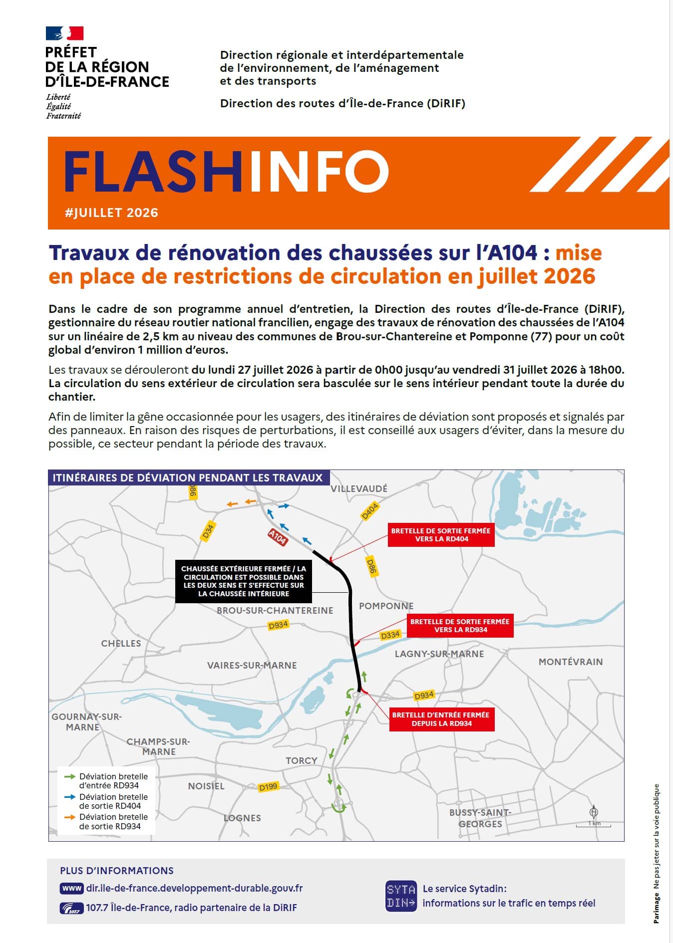 FLASH INFO TRAVAUX
