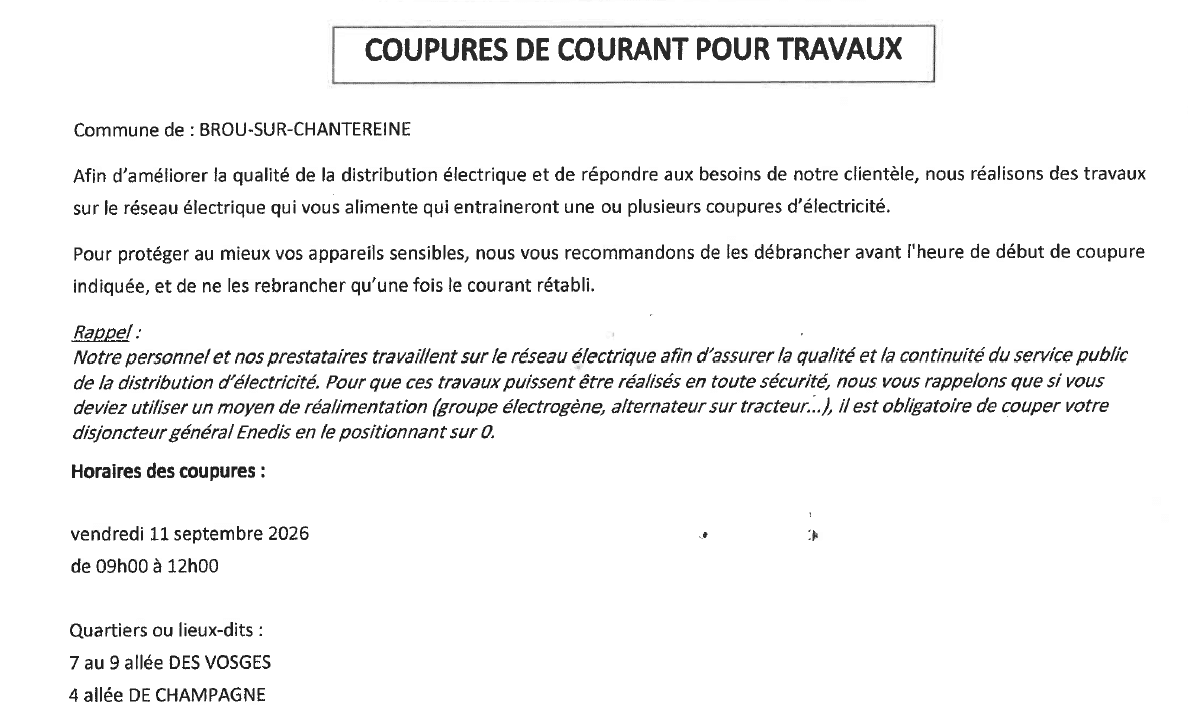 coupure éléctricité